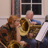 Two musicians with a euphonium and a tuba